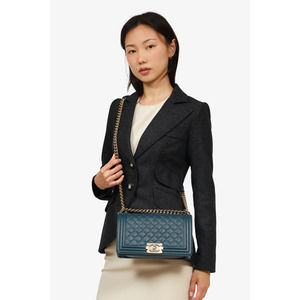 Pre-Loved Chanel™ 2019-21 Blue Caviar Quilted Medium Boy Bag